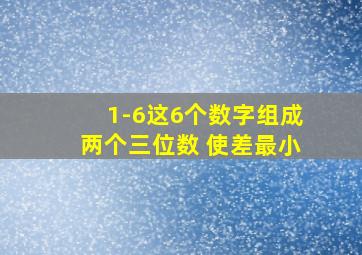 1-6这6个数字组成两个三位数 使差最小